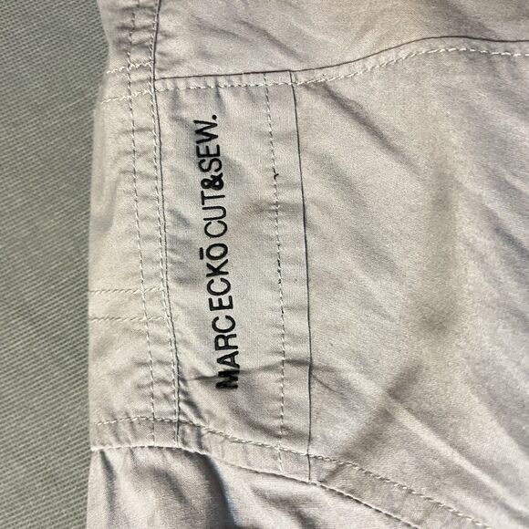 Marc Ecko Cut & Sew Shirt Mens Large Black Button Up Long Sleeve Cotton Dress - Picture 3 of 10